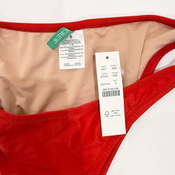 NWT J. Crew Bikini Top, Ruched High Waist, 1989 Bottom Sz Small Swimsuit New 3pc - Picture 5 of 11